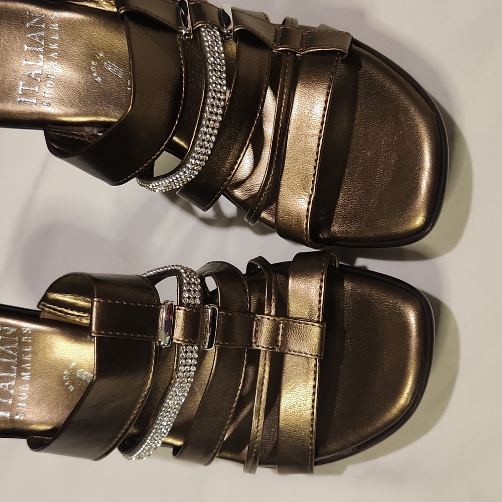 Italian Shoemakers | Metallic Bronze Wedges Sz 8.5 - Picture 5 of 6